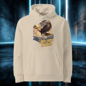 Sudadera orgánica con diseño Libre Como el Viento