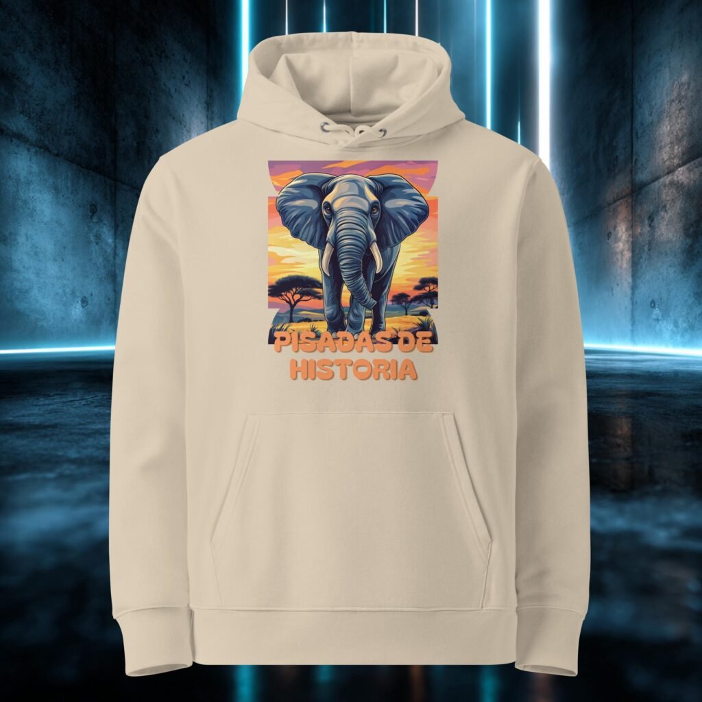 Sudadera orgánica con diseño Pisadas de Historia