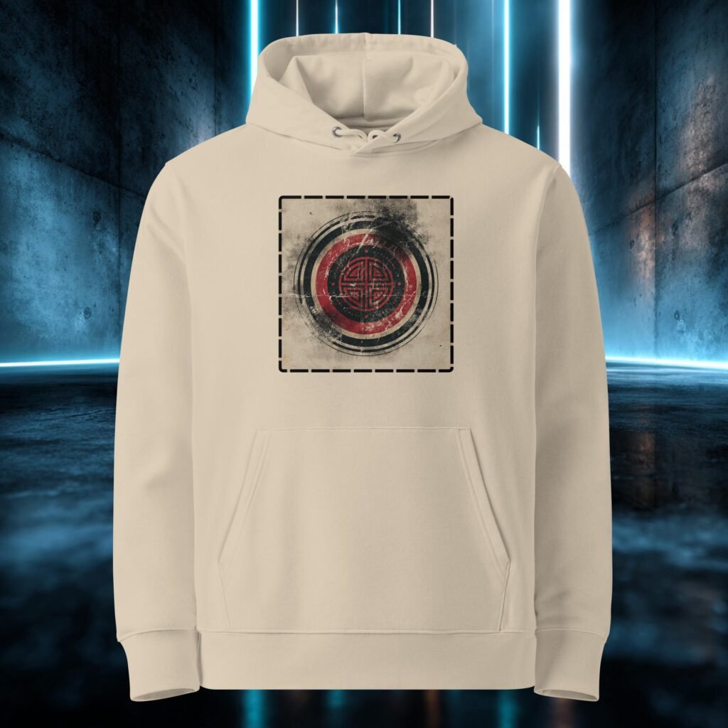 Sudadera orgánica con diseño Emblema Antiguo