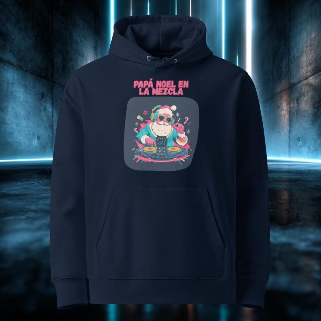 Sudadera orgánica con diseño Papá Noel en la Mezcla