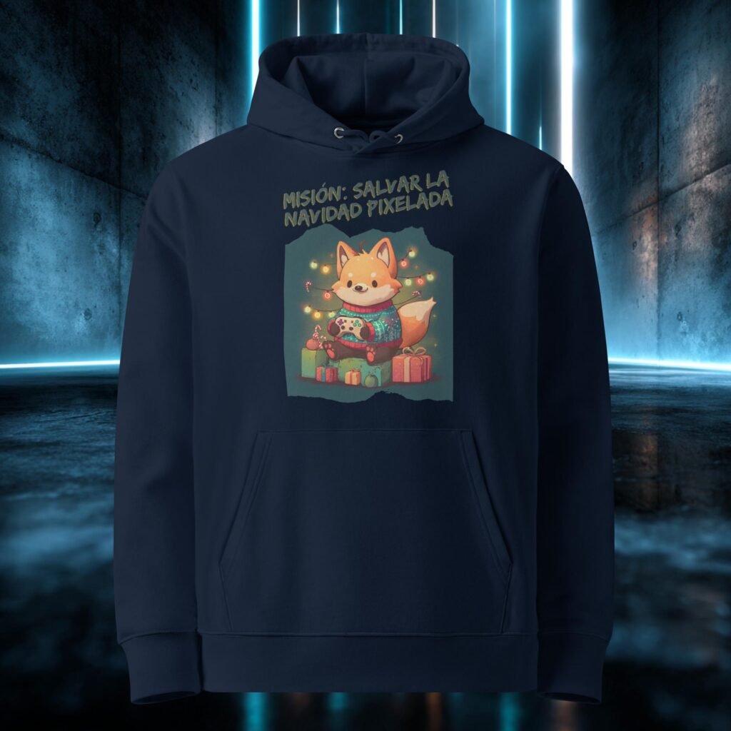Sudadera orgánica con diseño Misión Salvar la Navidad
