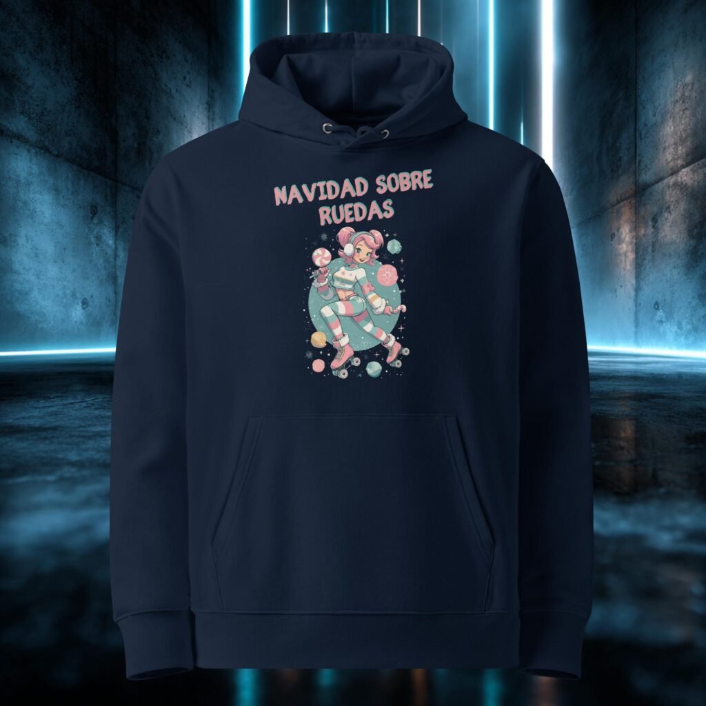 Sudadera orgánica con diseño Navidad Sobre Ruedas