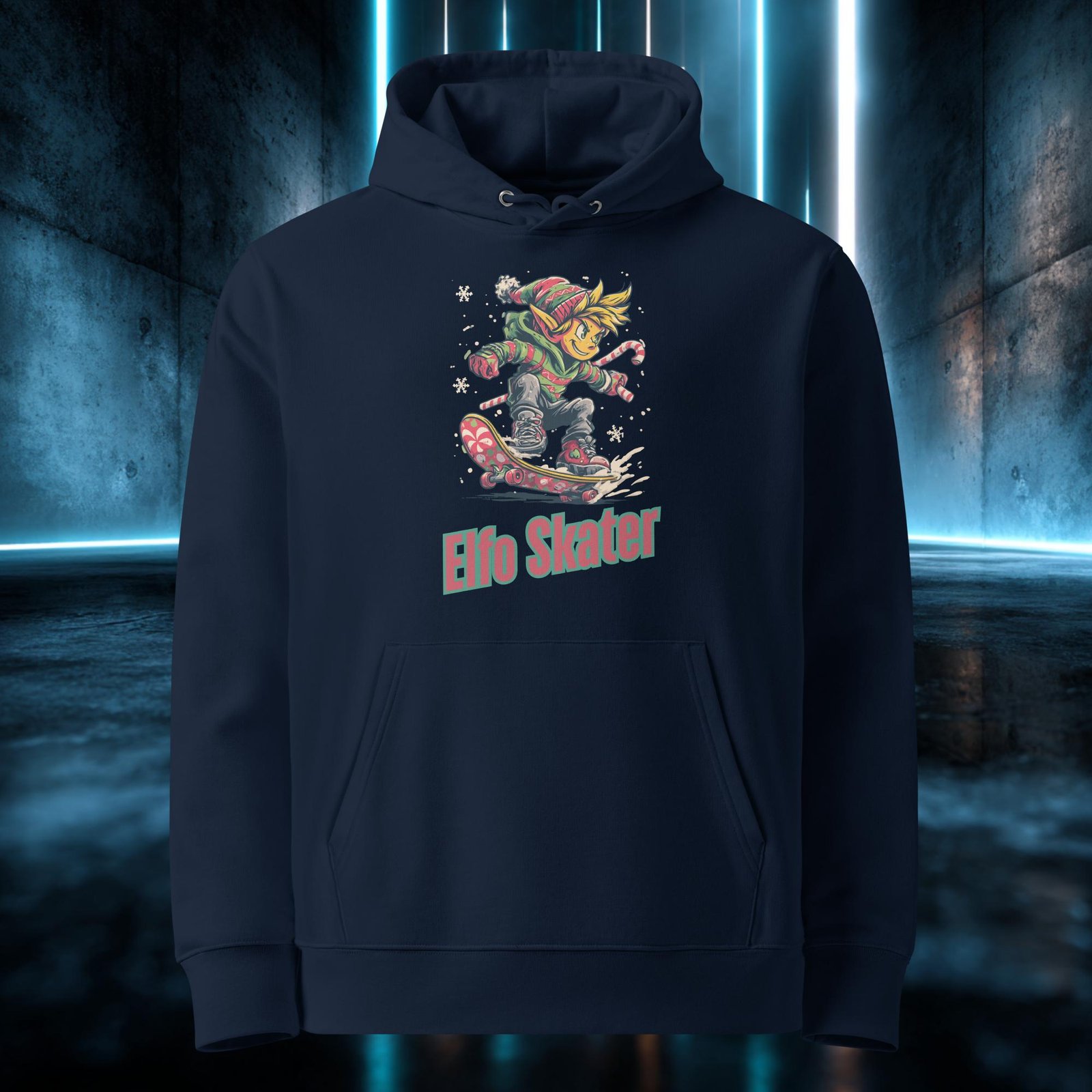 Sudadera orgánica con diseño Elfo Skater — color 3