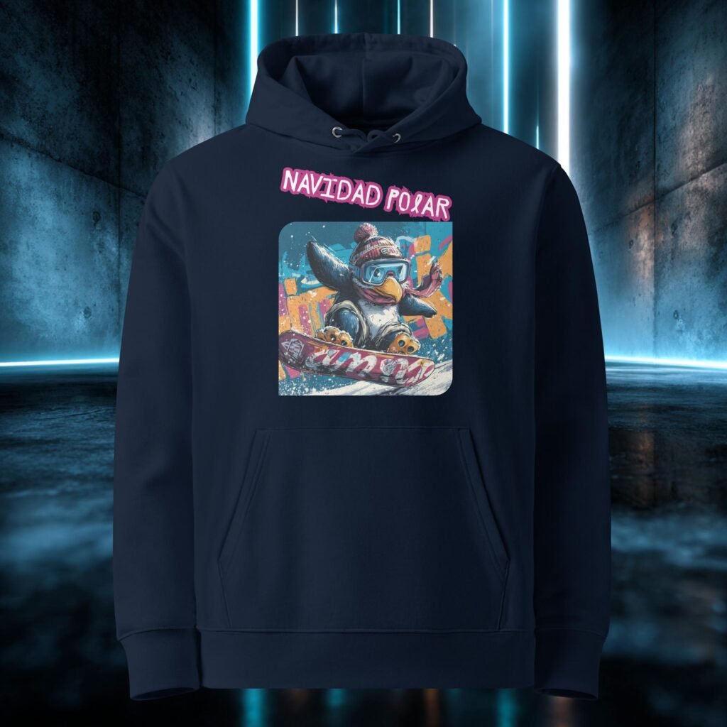 Sudadera orgánica con diseño Navidad Polar