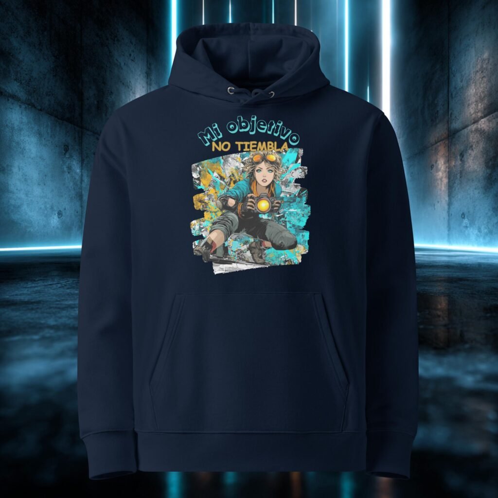 Sudadera orgánica con diseño Mi Objetivo No Tiembla