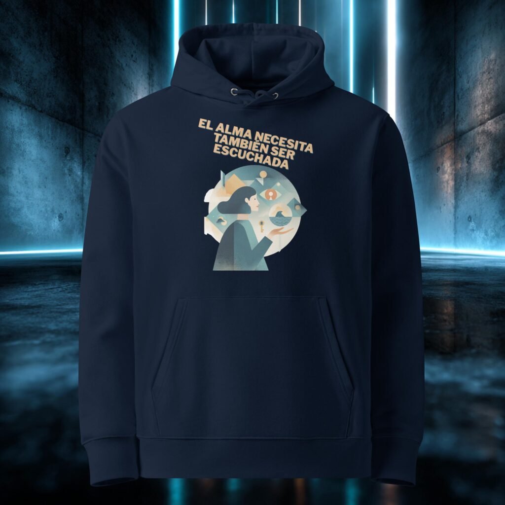 Sudadera orgánica con diseño El Alma También Se Escucha