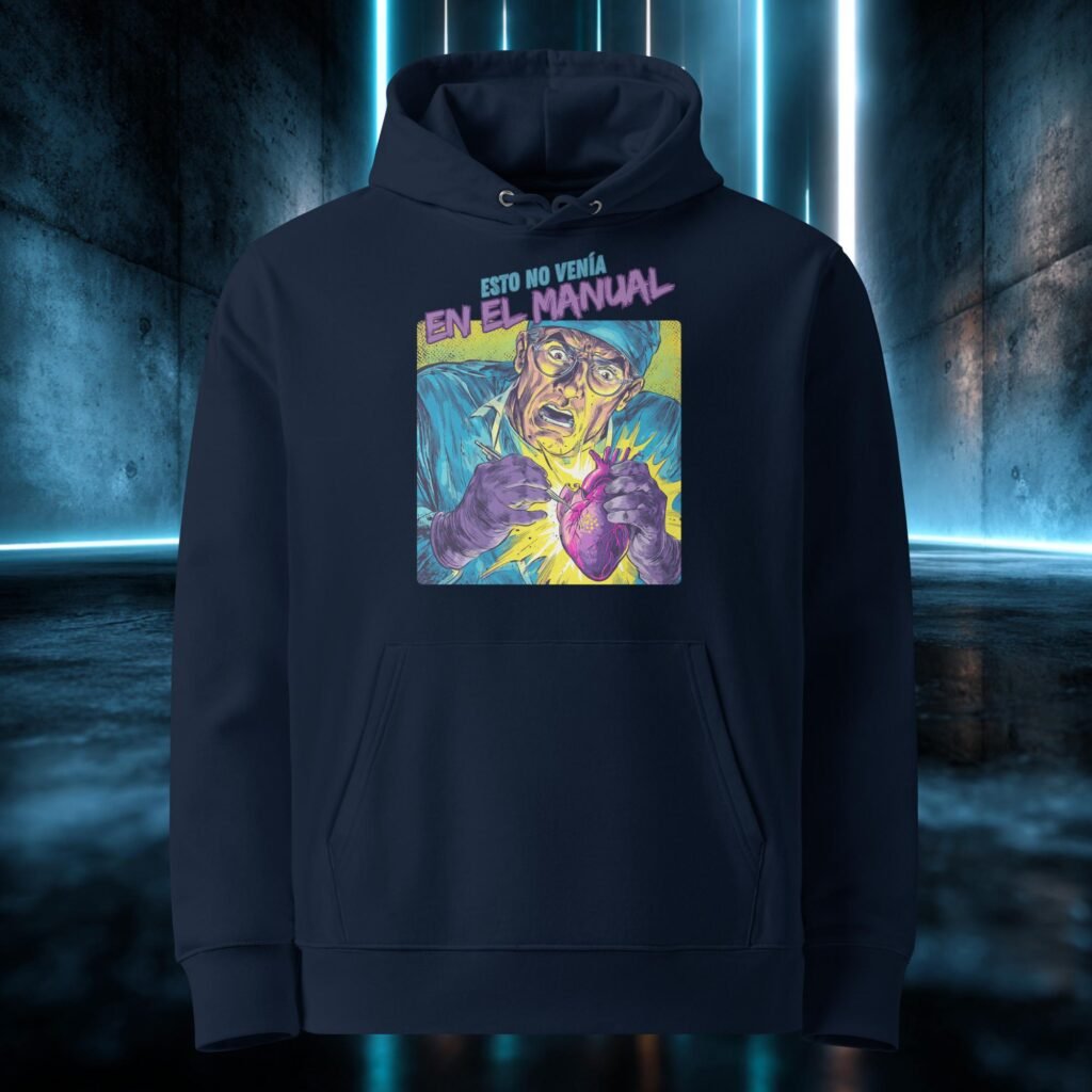 Sudadera orgánica con diseño Esto No Venía en el Manual