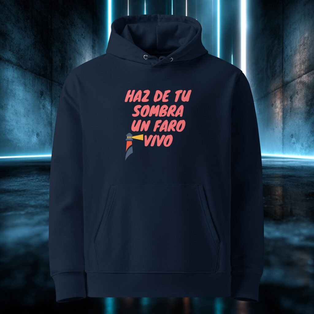 Sudadera orgánica con diseño Haz de tu Sombra un Faro