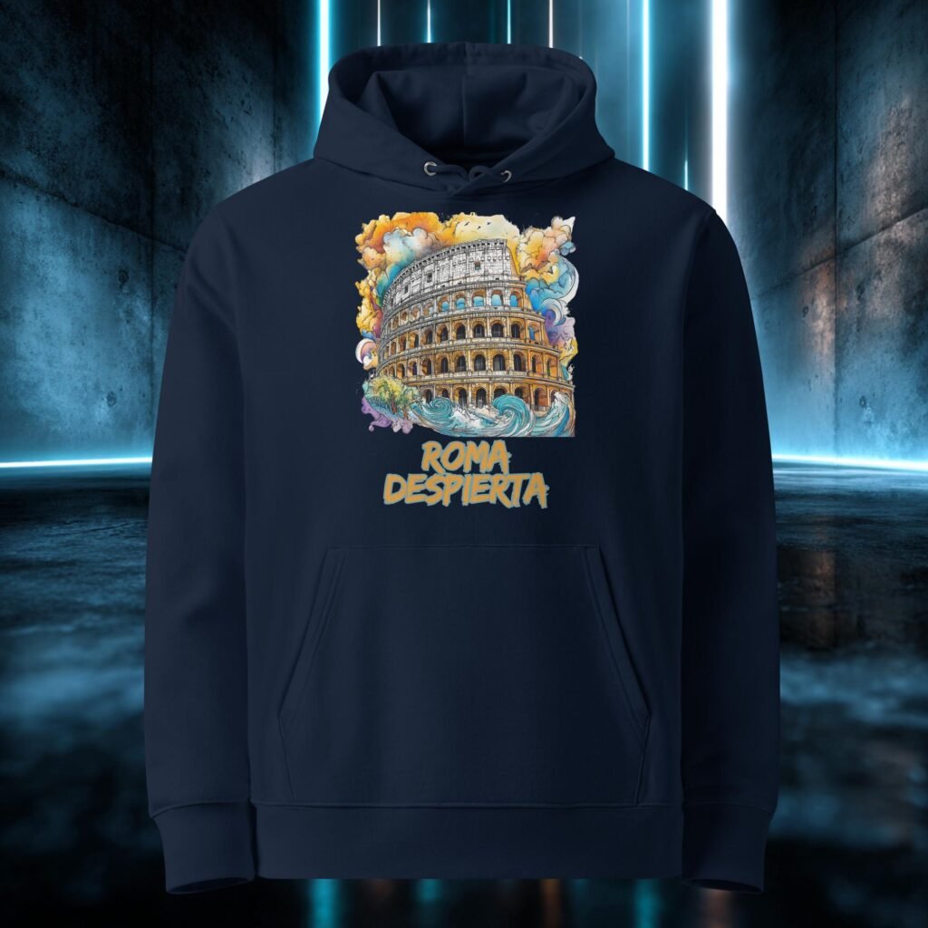 Sudadera orgánica con diseño Roma Despierta