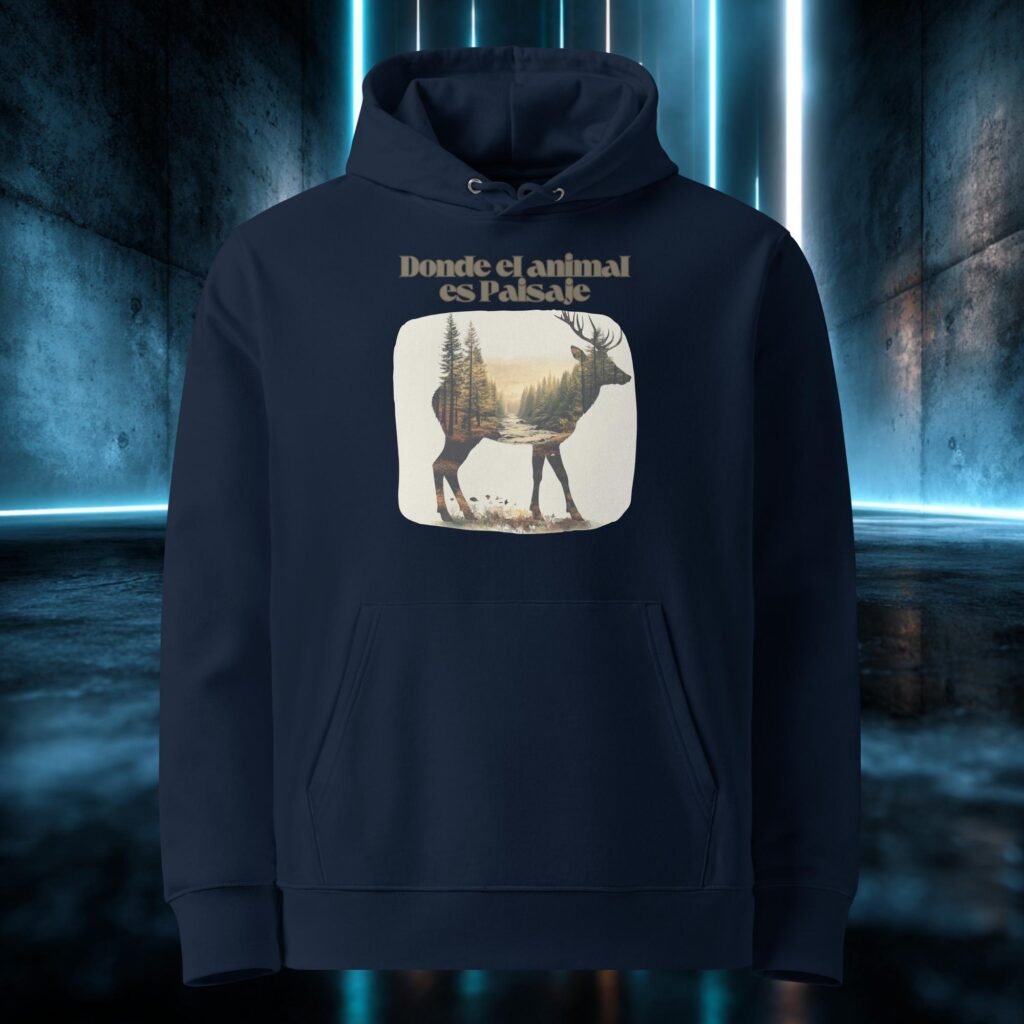 Sudadera orgánica con diseño Donde el Animal Es Paisaje