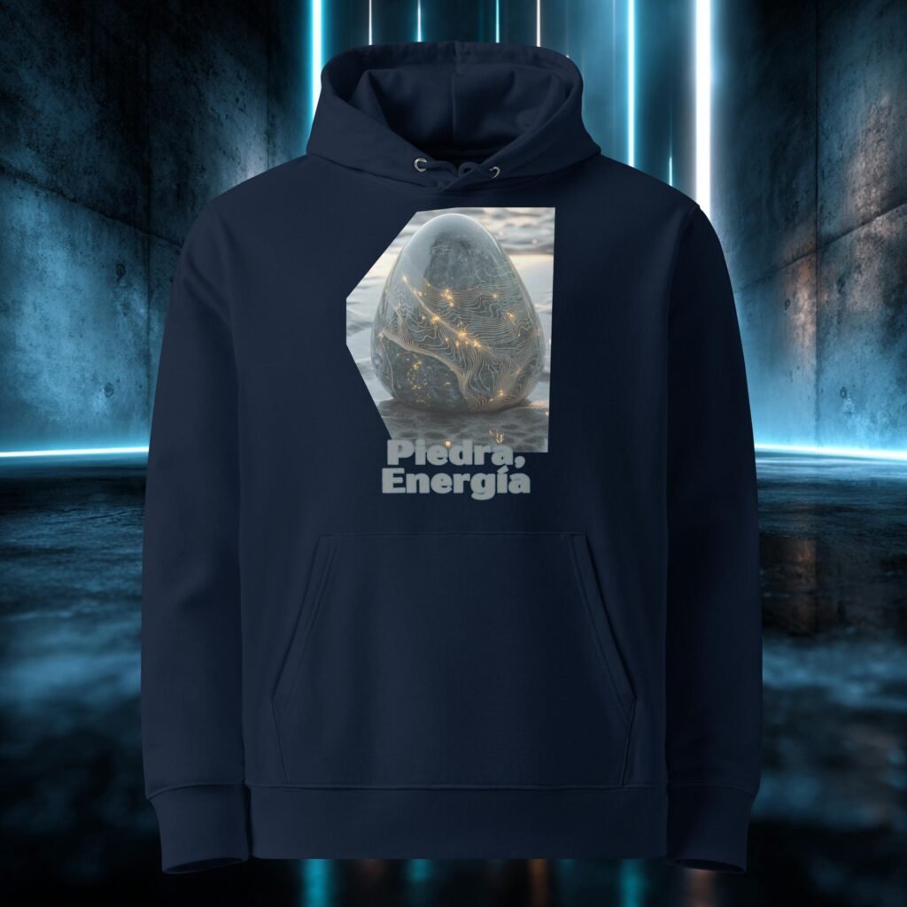 Sudadera orgánica con diseño Piedra, Energía