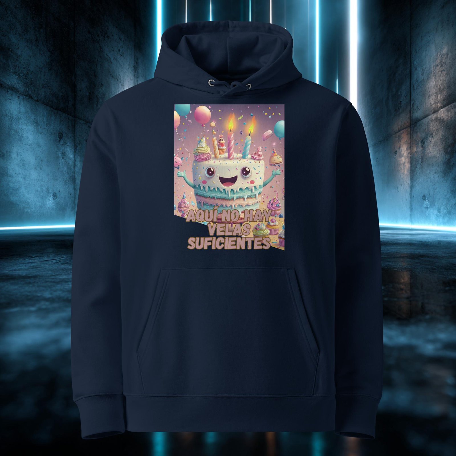 Sudadera orgánica con diseño Aquí No Hay Velas Suficientes — color 2