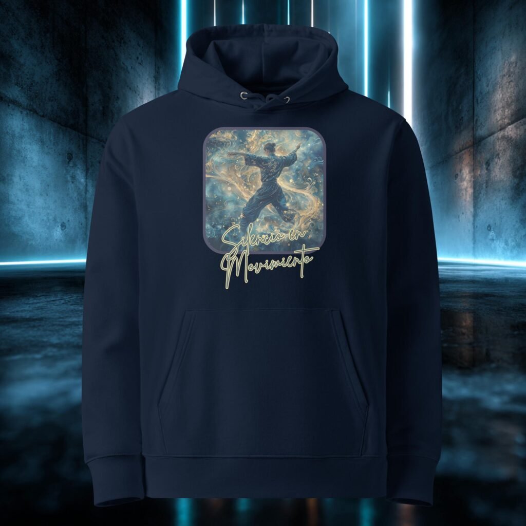 Sudadera orgánica con diseño Silencio en Movimiento