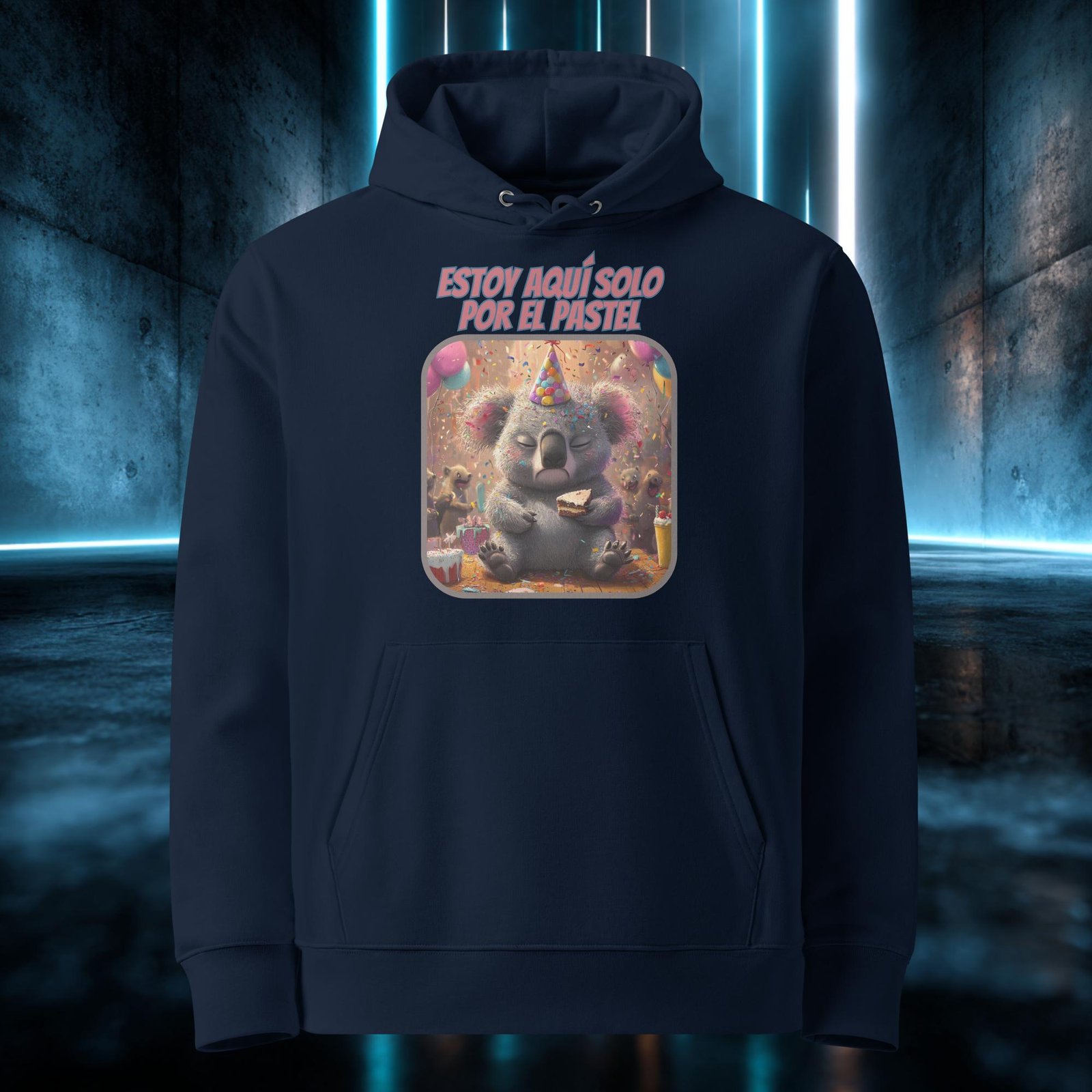Sudadera orgánica con diseño Estoy Aquí Solo por el Pastel — color 2