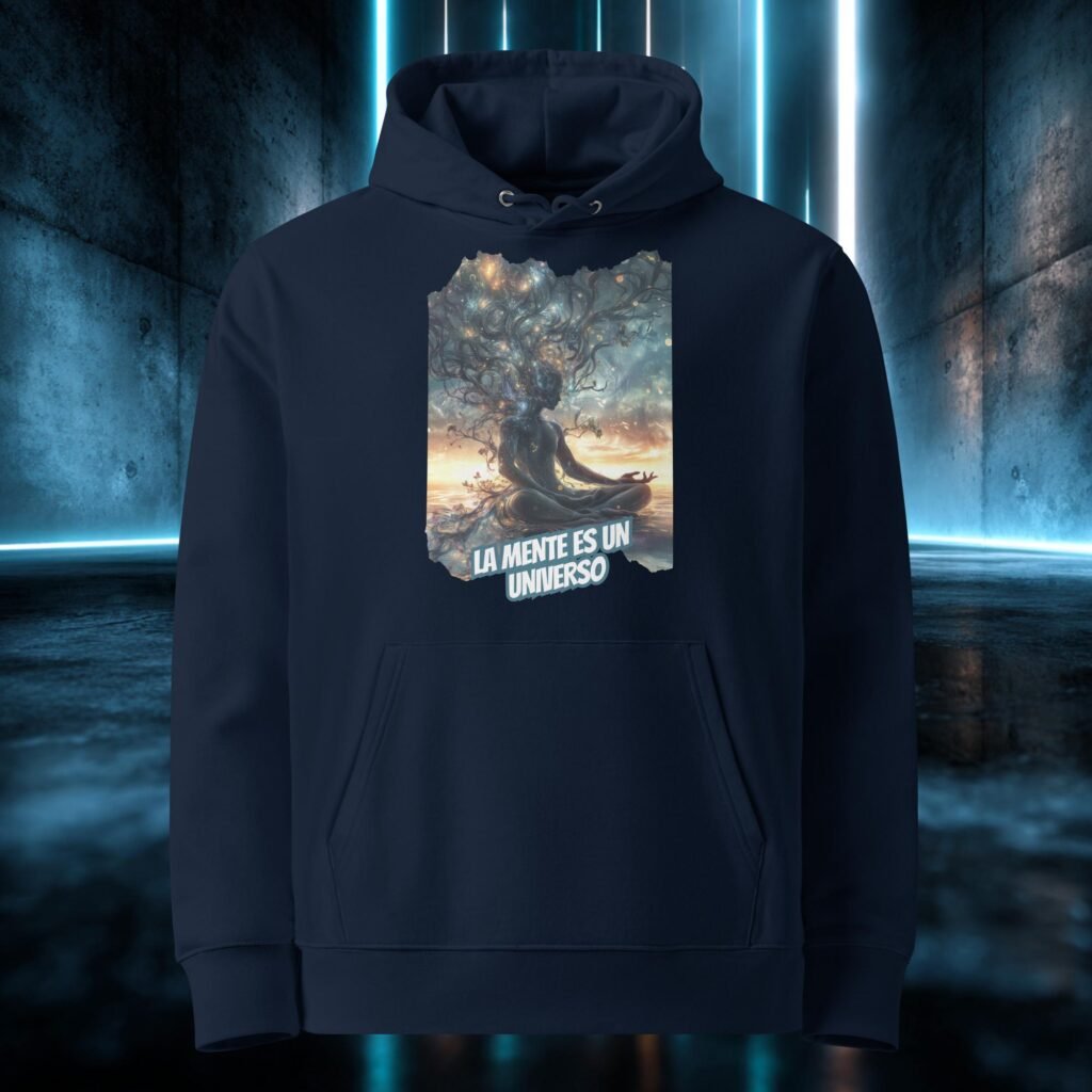 Sudadera orgánica con diseño La Mente Es un Universo