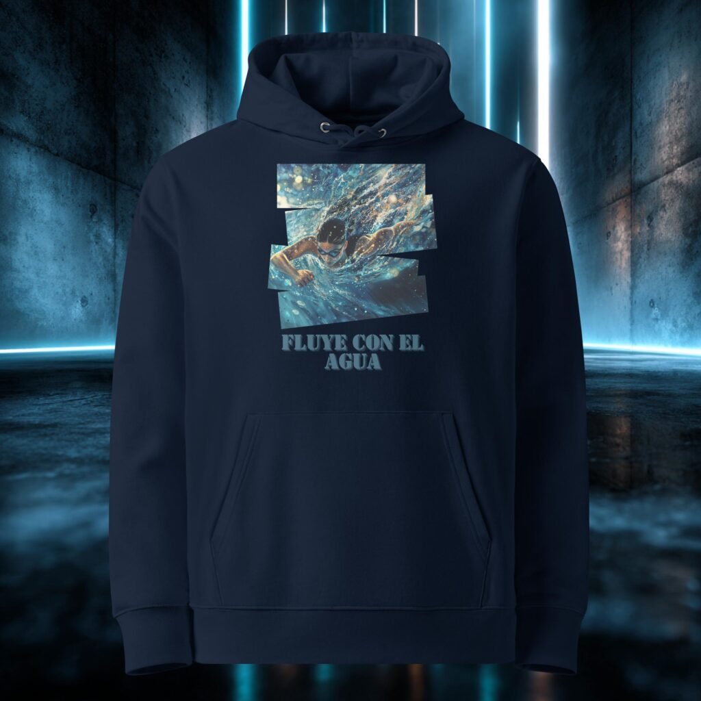 Sudadera orgánica con diseño Fluye con el Agua