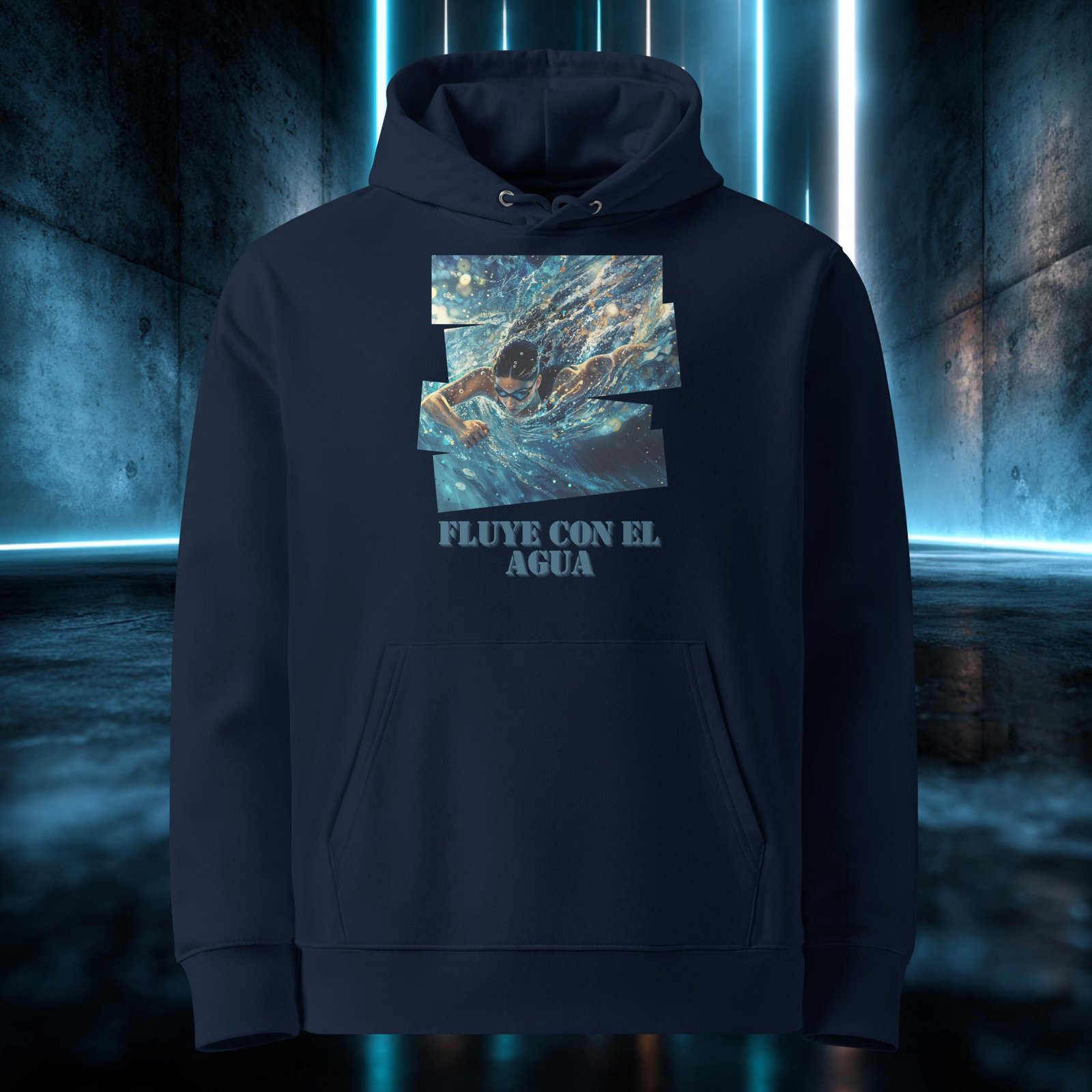 Sudadera orgánica con diseño Fluye con el Agua