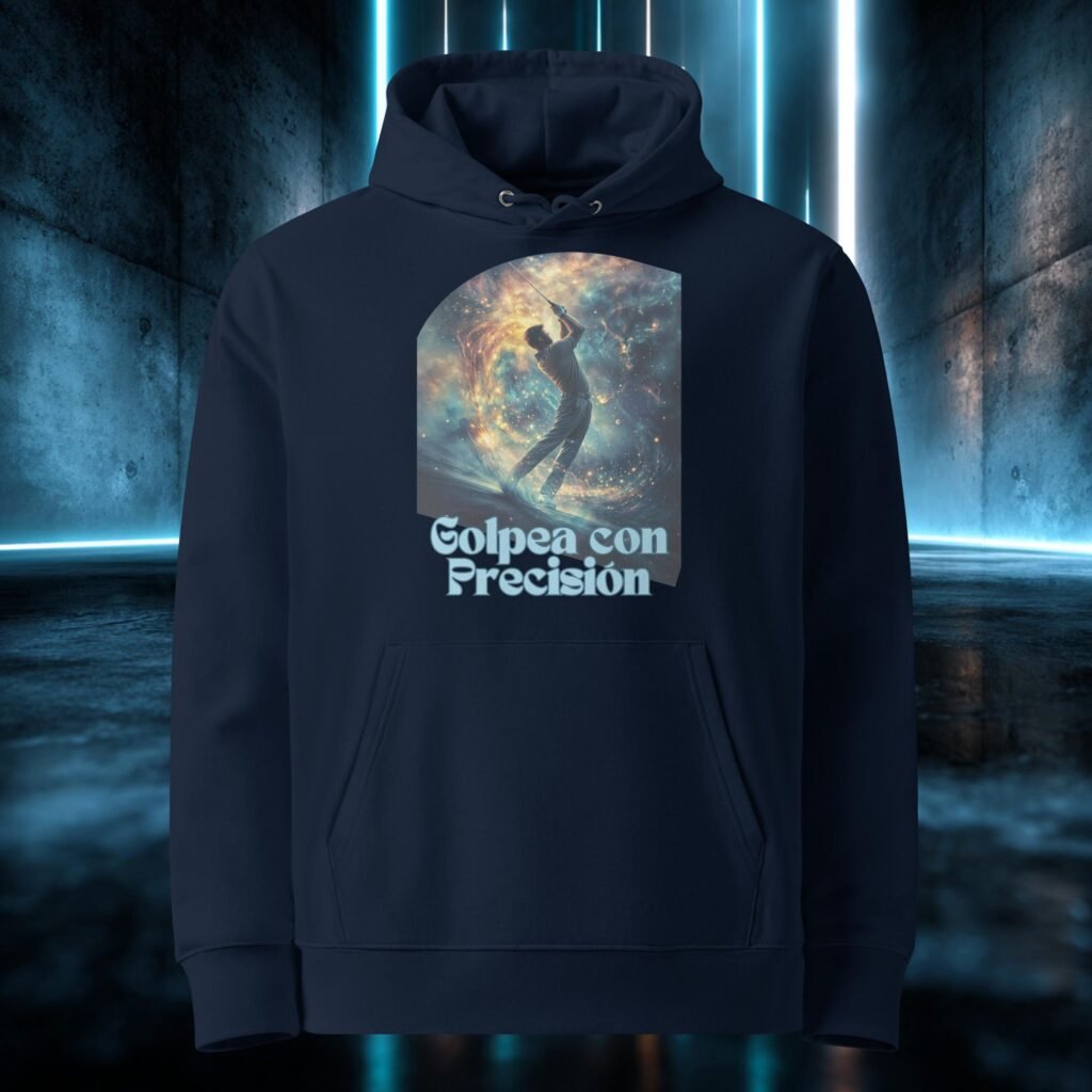 Sudadera orgánica con diseño Golpea con Precisión