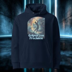 Sudadera orgánica con diseño Golpea con Precisión