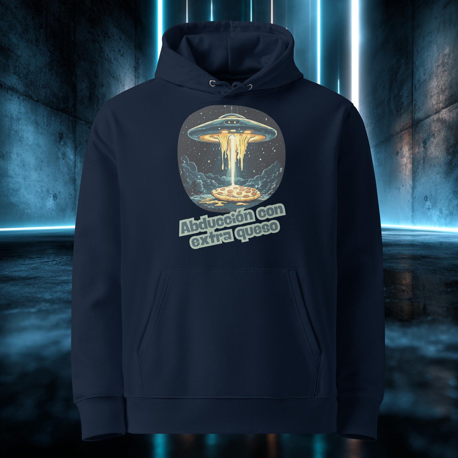 Sudadera orgánica con diseño Abducción con Extra Queso — color 2