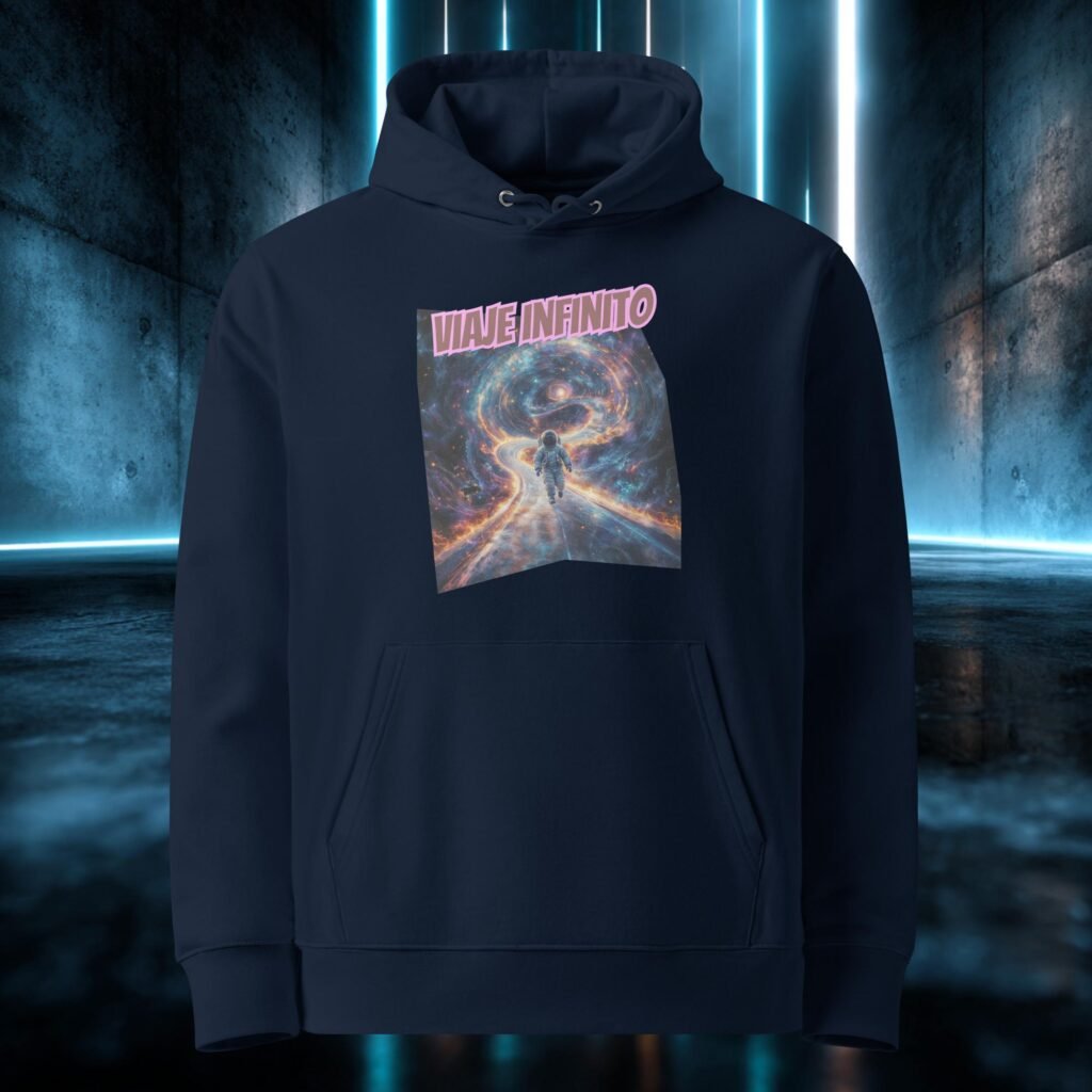 Sudadera orgánica con diseño Viaje Infinito