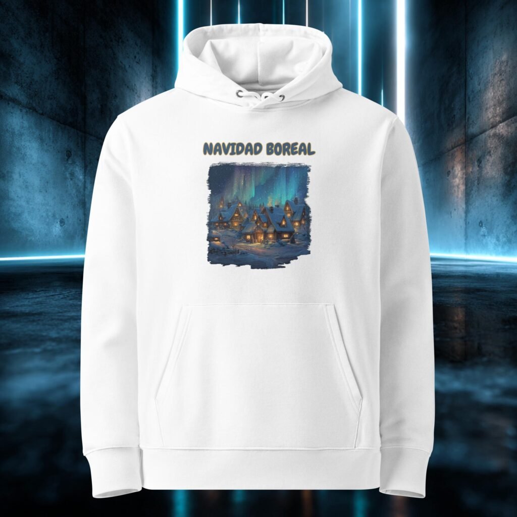 Sudadera orgánica con diseño Navidad Boreal