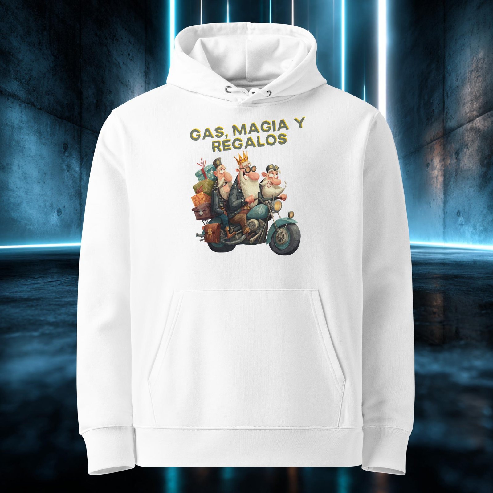 Sudadera orgánica con diseño Gas, Magia y Regalos — color 3