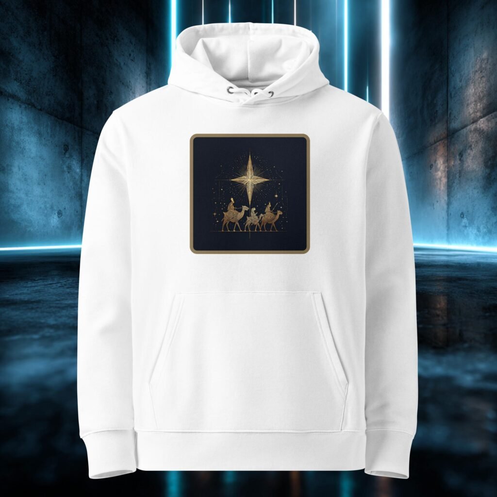Sudadera orgánica con diseño Caravana Dorada