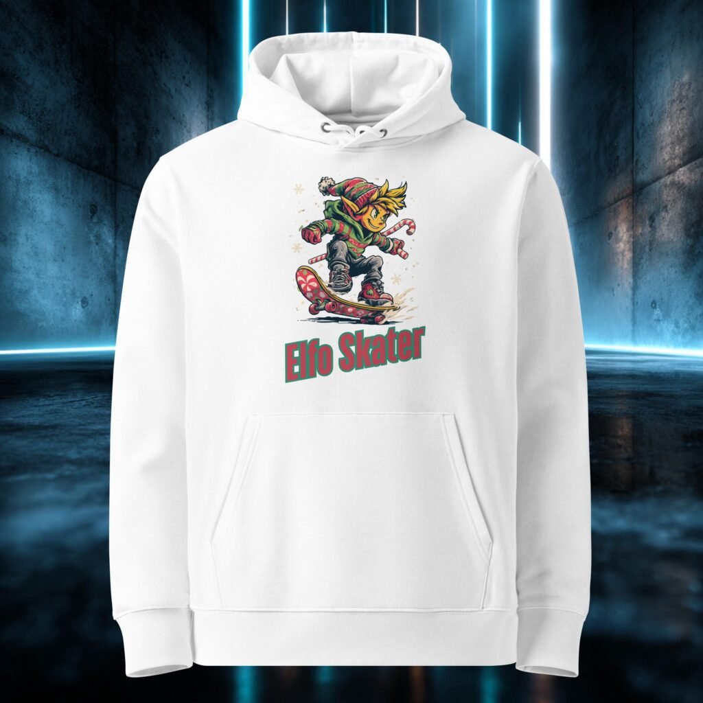 Sudadera orgánica con diseño Elfo Skater