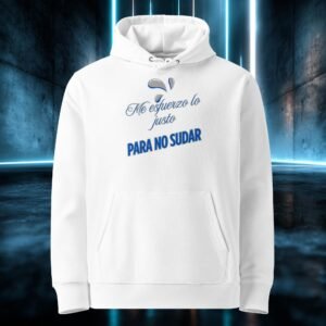 Sudadera orgánica con diseño Me Esfuerzo lo Justo