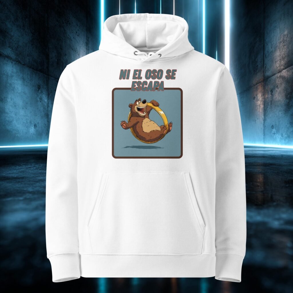 Sudadera orgánica con diseño Ni el Oso Se Escapa