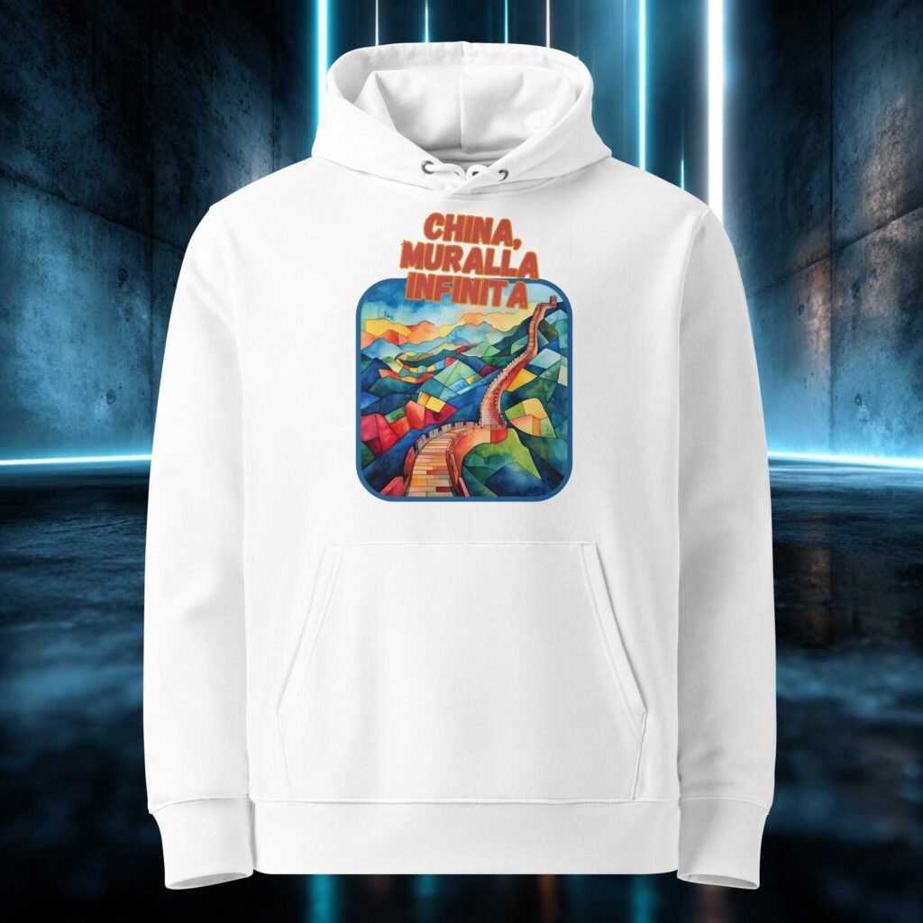Sudadera orgánica con diseño Muralla Infinita