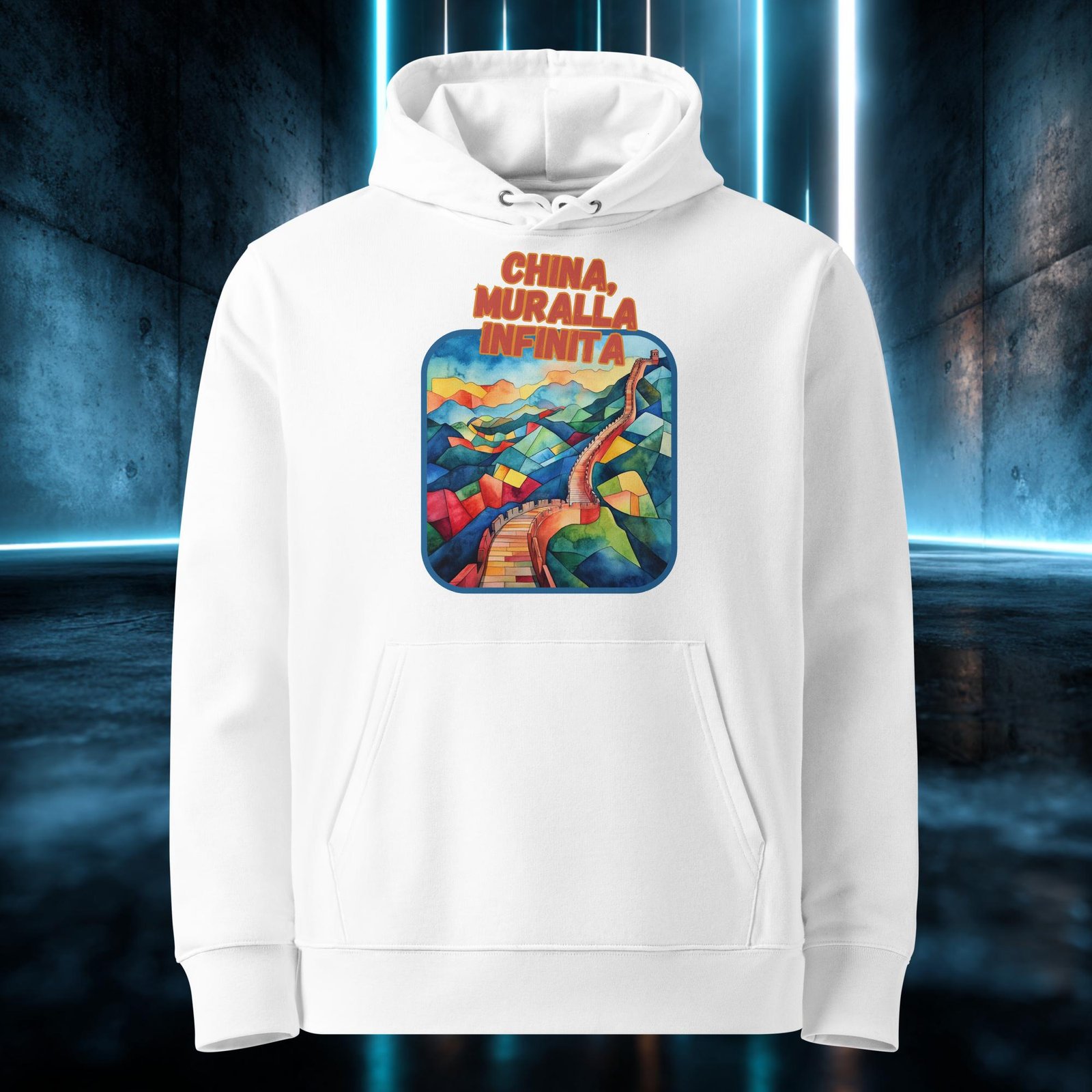 Sudadera orgánica con diseño Muralla Infinita