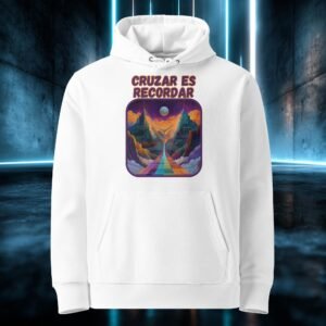 Sudadera orgánica con diseño Cruzar Es Recordar