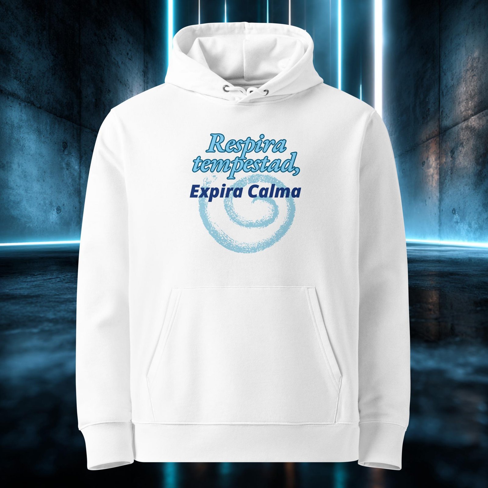 Sudadera orgánica con diseño Respira Tempestad, Expira Calma