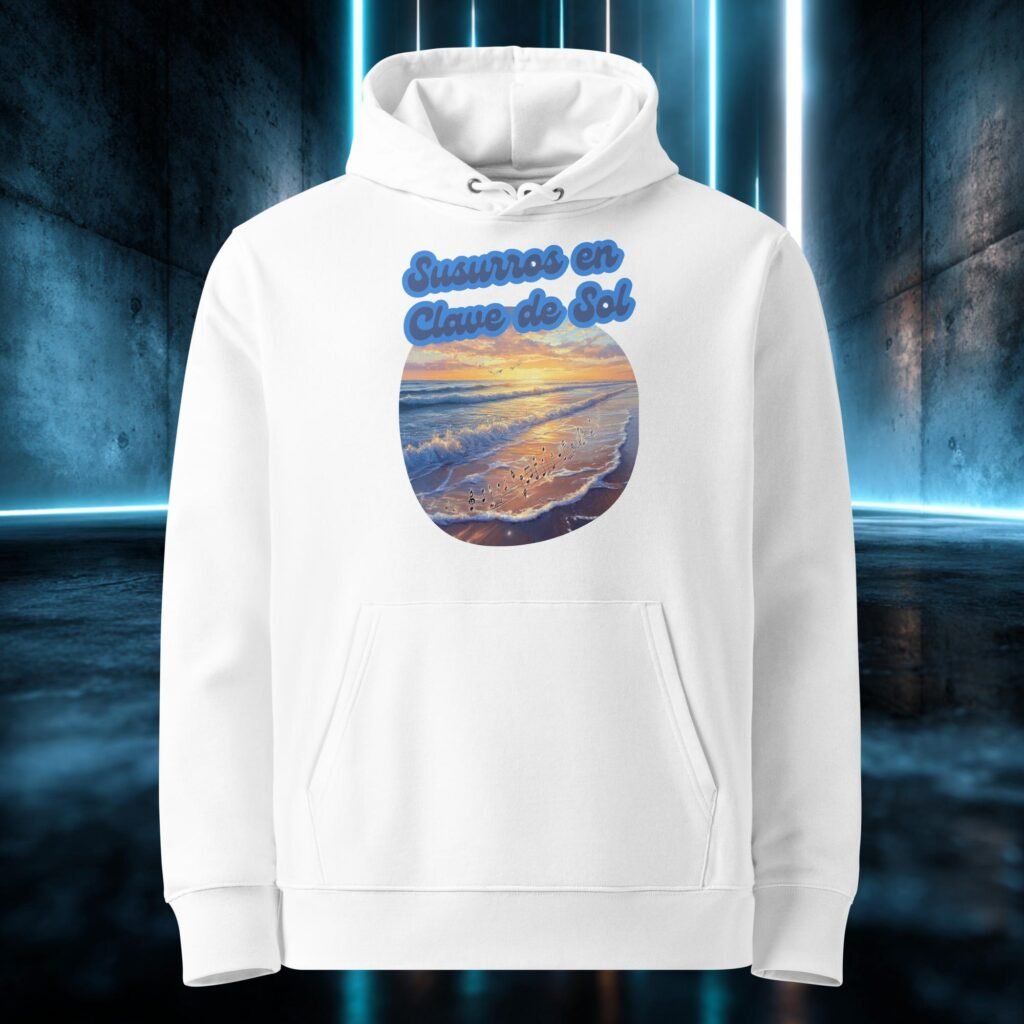 Sudadera orgánica con diseño Susurros en Clave de Sol