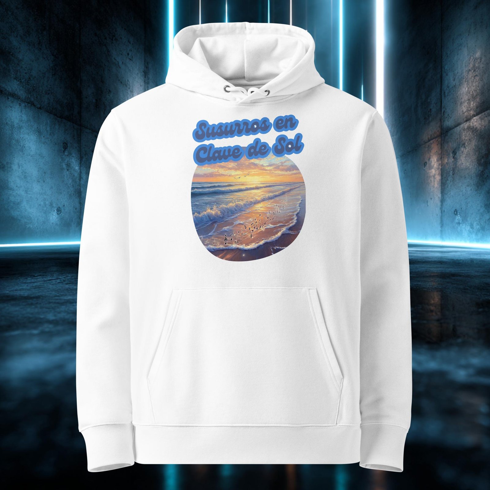 Sudadera orgánica con diseño Susurros en Clave de Sol