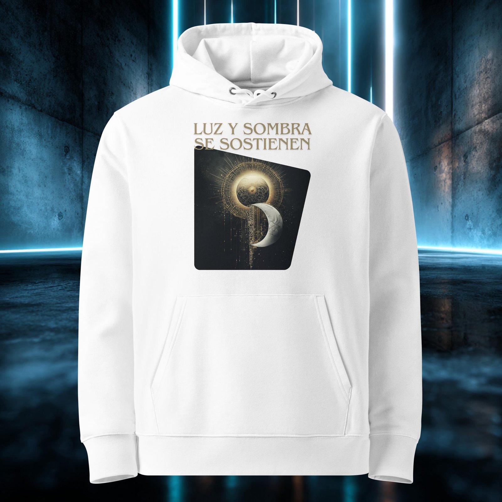 Sudadera orgánica con diseño Luz y Sombra Se Sostienen — color 3