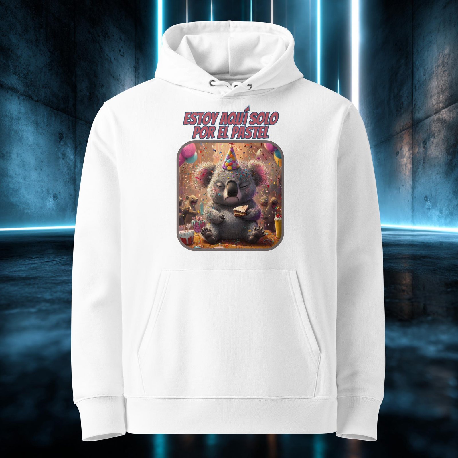 Sudadera orgánica con diseño Estoy Aquí Solo por el Pastel — color 3