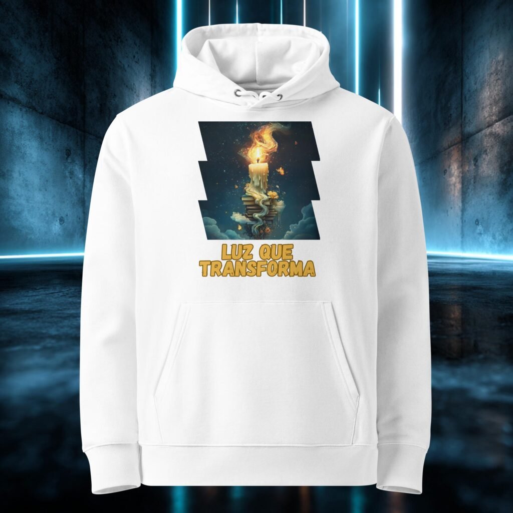Sudadera orgánica con diseño Luz que Transforma