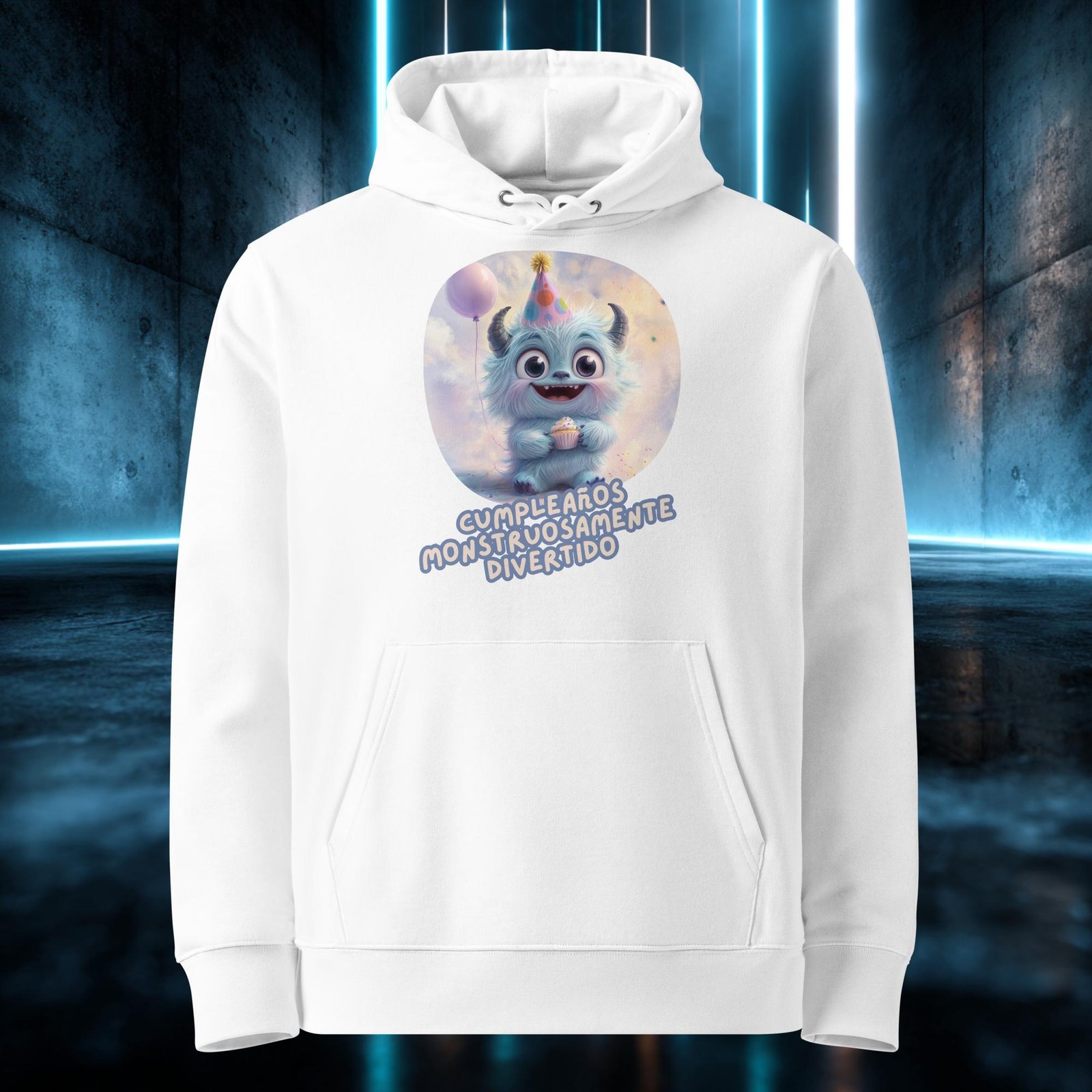 Sudadera orgánica con diseño Cumpleaños Monstruosamente Divertido — color 3
