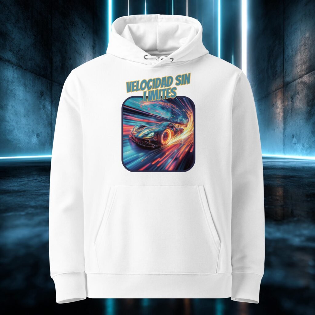 Sudadera orgánica con diseño Velocidad Sin Límites