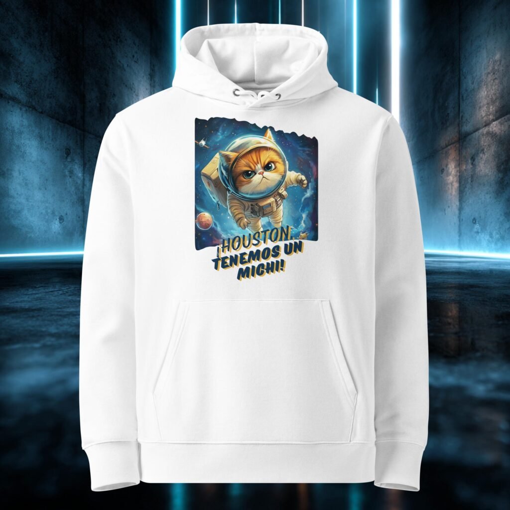 Sudadera orgánica con diseño Houston, Tenemos un Michi