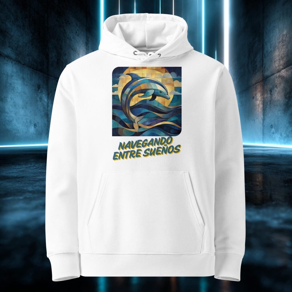 Sudadera orgánica con diseño Navegando Entre Sueños