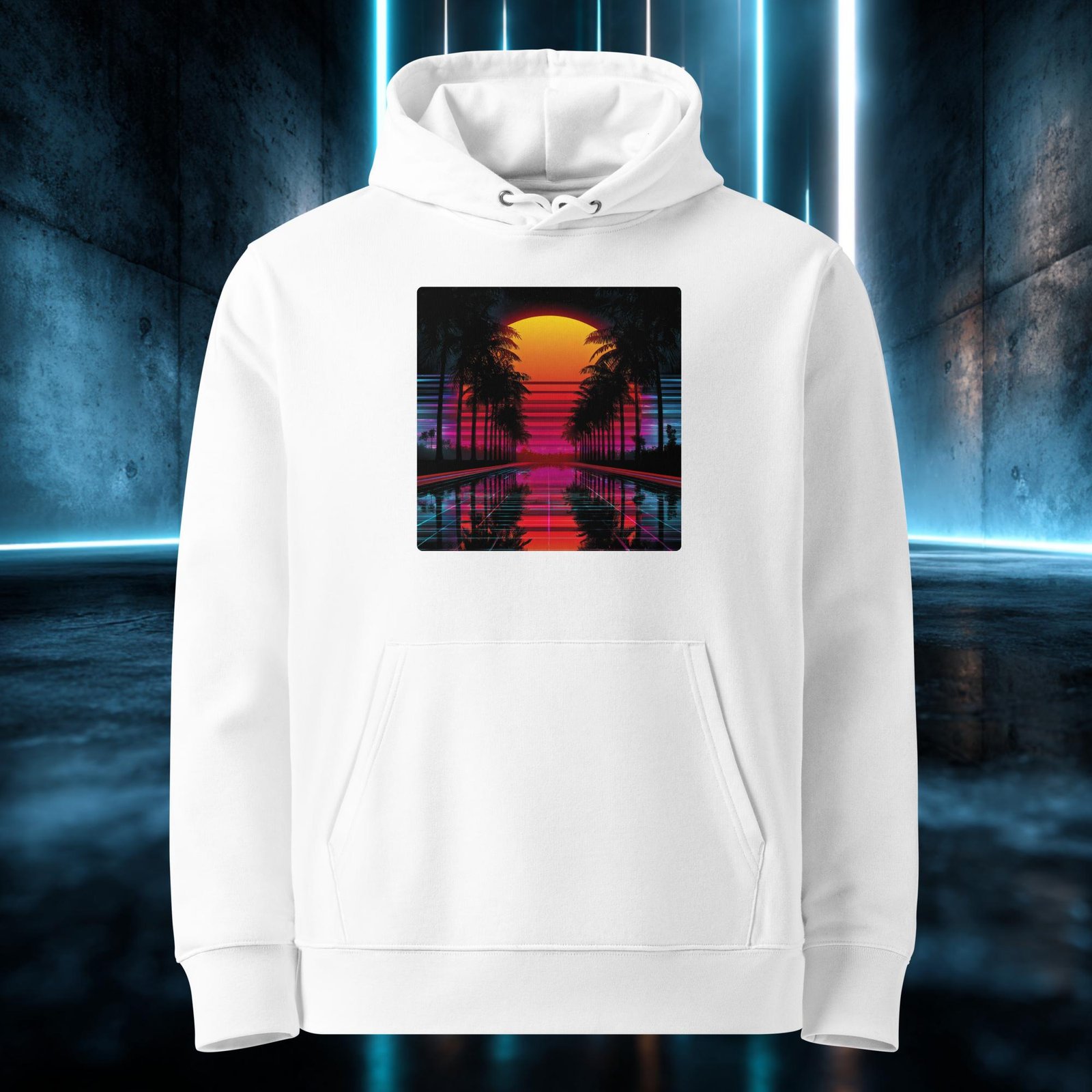 Sudadera orgánica con diseño Atardecer de Palmeras — color 3