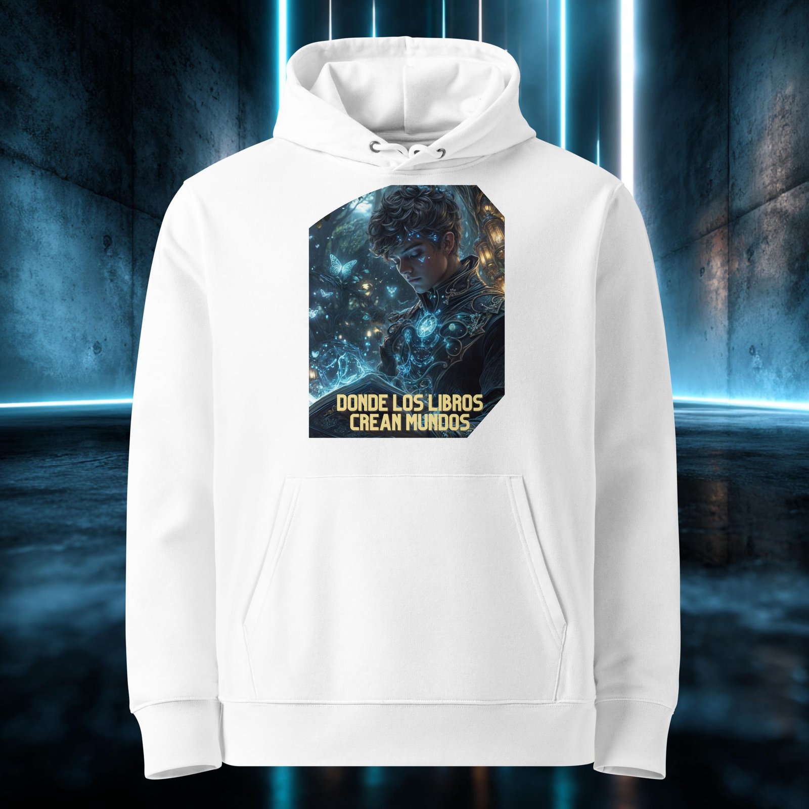 Sudadera orgánica con diseño Donde los Libros Crean Mundos