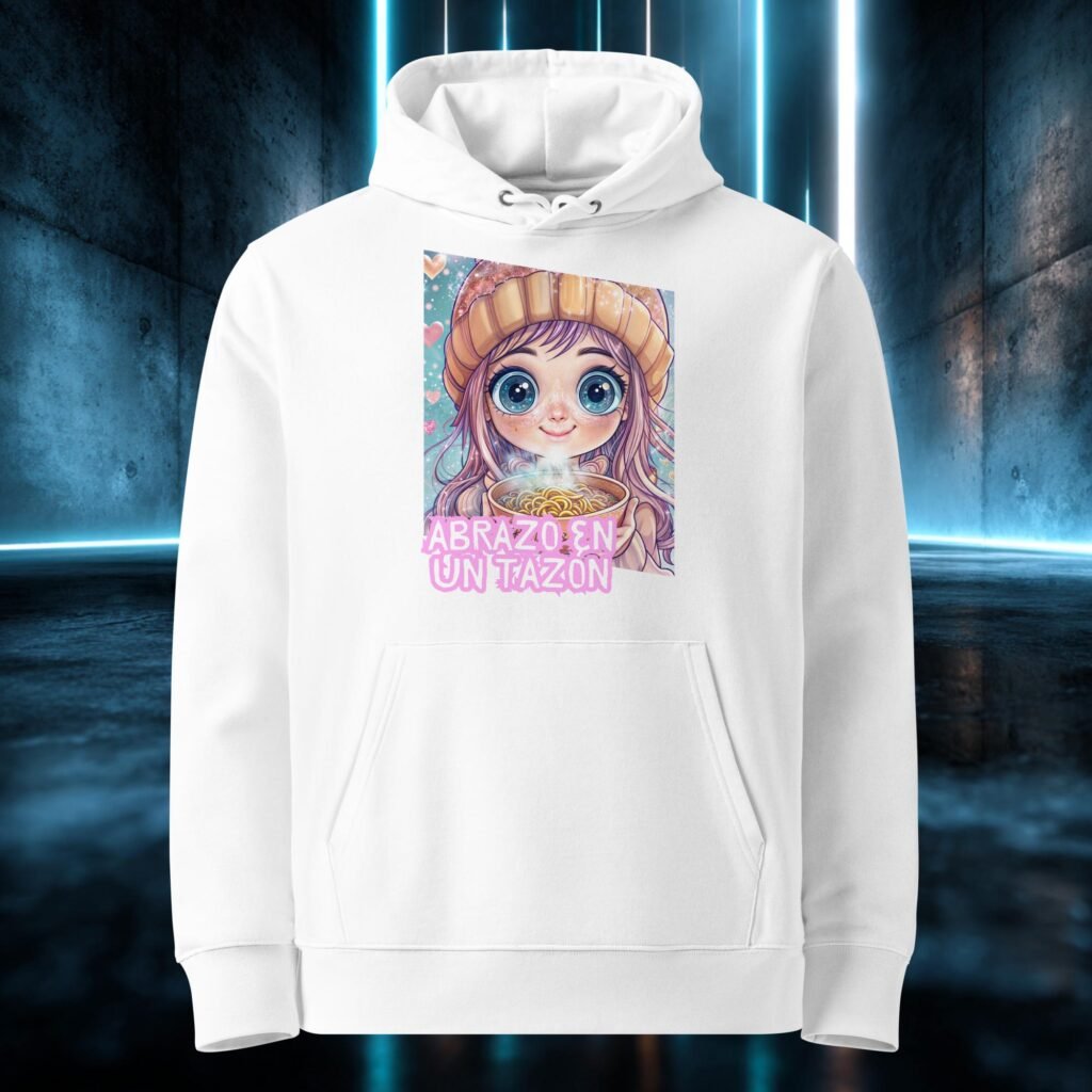 Sudadera orgánica con diseño Abrazo en un Tazón