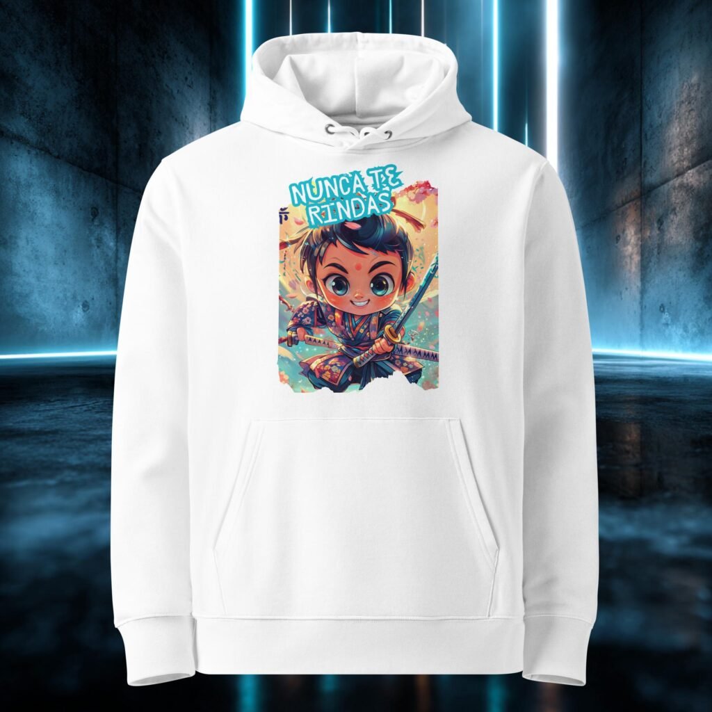 Sudadera orgánica con diseño Nunca Te Rindas