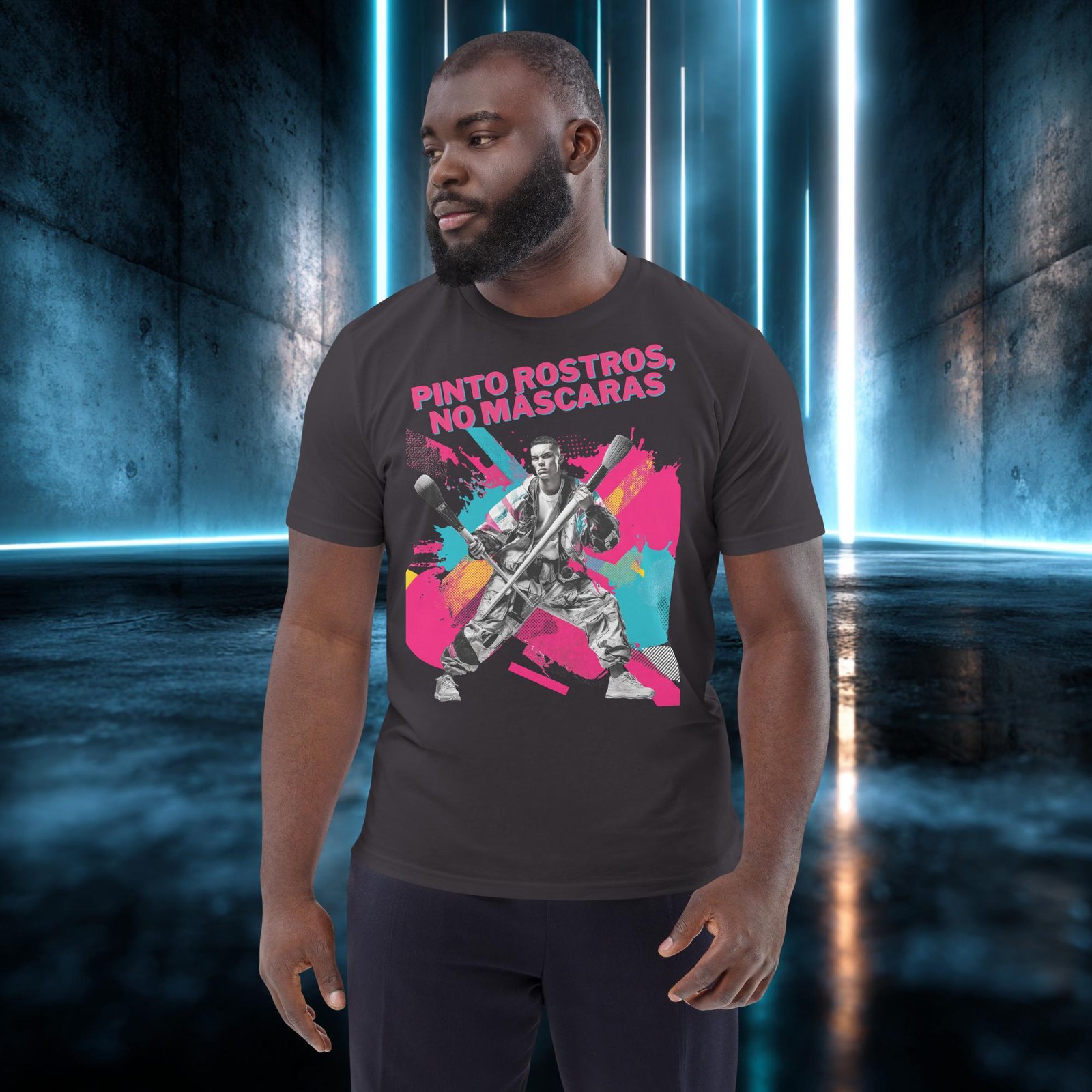 Camiseta orgánica con diseño Pinto Rostros, No Máscaras — color 5