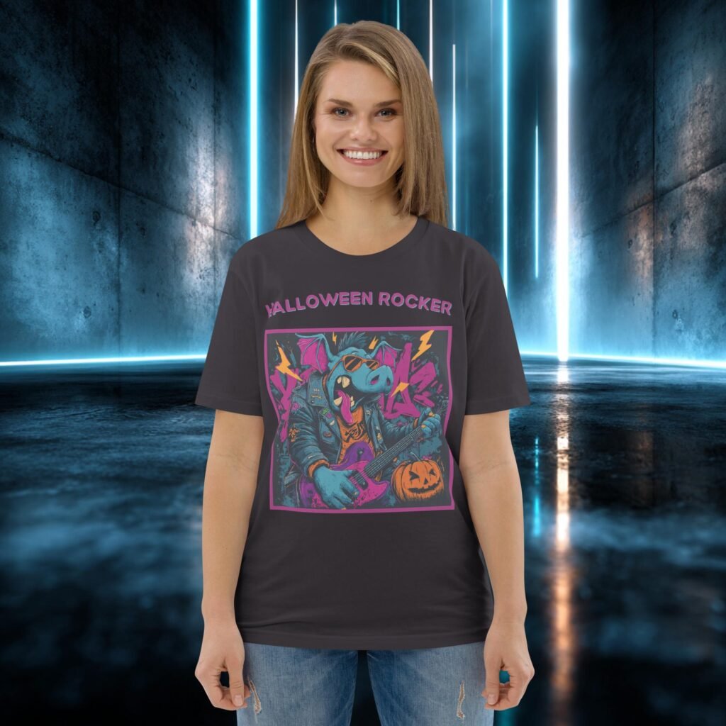 Camiseta orgánica con diseño Halloween Rocker